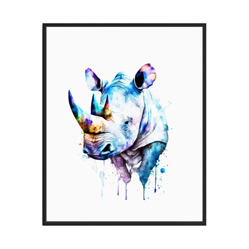 Rhino Art Print Poster