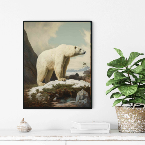 Polar Bear Vintage Art Print Poster