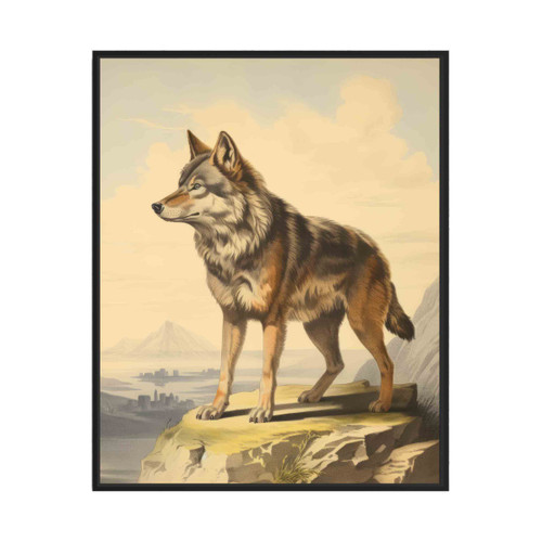 Wolf Vintage Art Print Poster