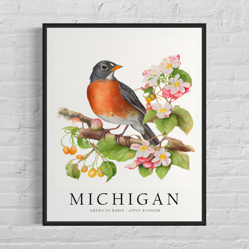 Michigan State Bird Art Print Poster