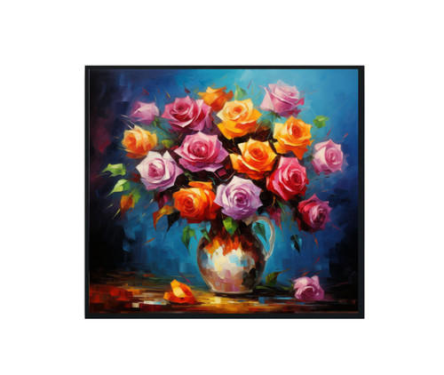 Rose Flower Vase Art Print Poster