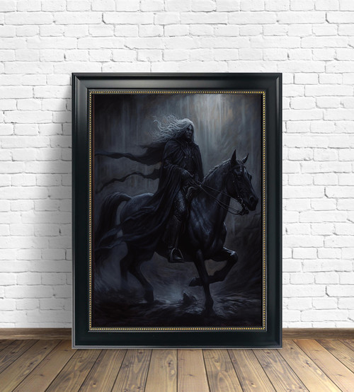 Black Dark Knight Gothic Art Print Poster