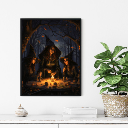 Witches' Coven Haunted Art Print Poster