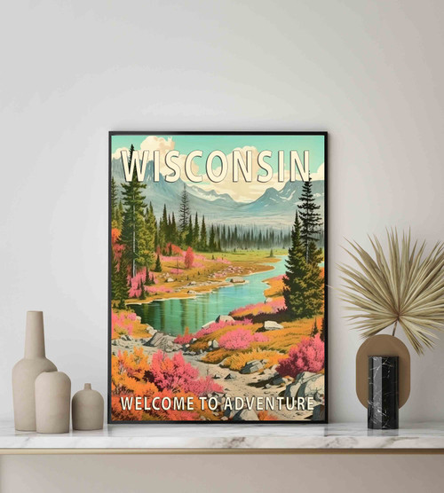 Wisconsin State Art Print Poster