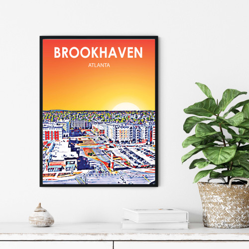 Brookhaven Atlanta Georgia City Sunset Art Print Poster