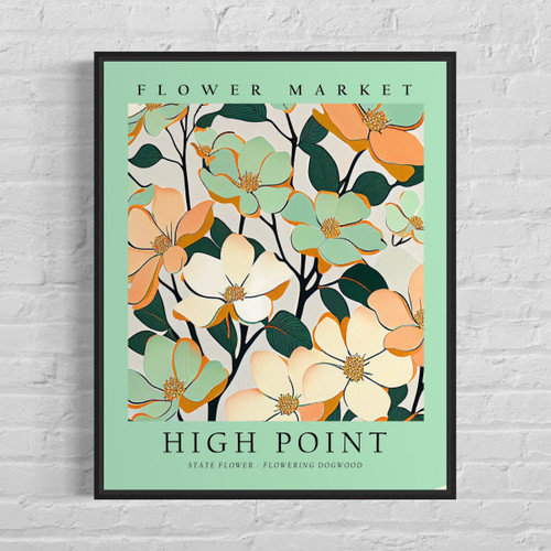 High Point North Carolina Flower Market Art Print Poster