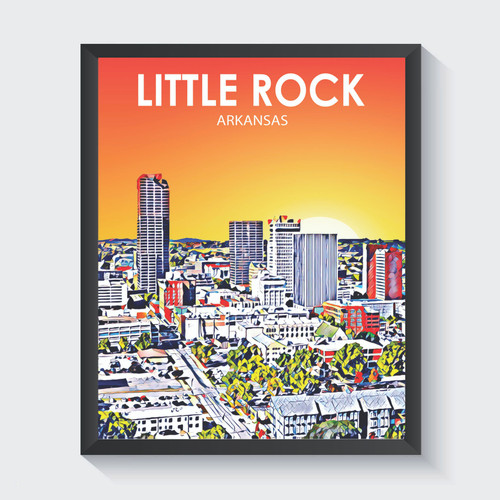 Little Rock Arkansas City Sunset Art Print Poster