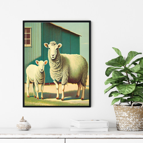 Sheep Vintage Animal Art Print Poster