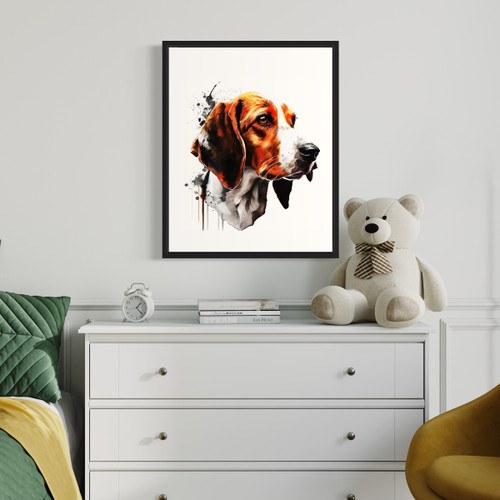 American Foxhound Watercolor Art Print Poster