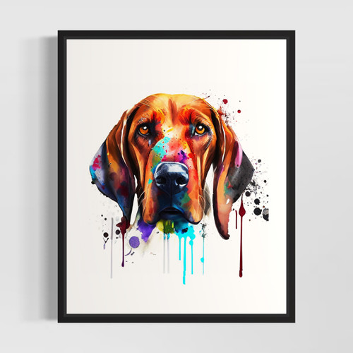 Redbone Coonhounds Watercolor Art Print Poster