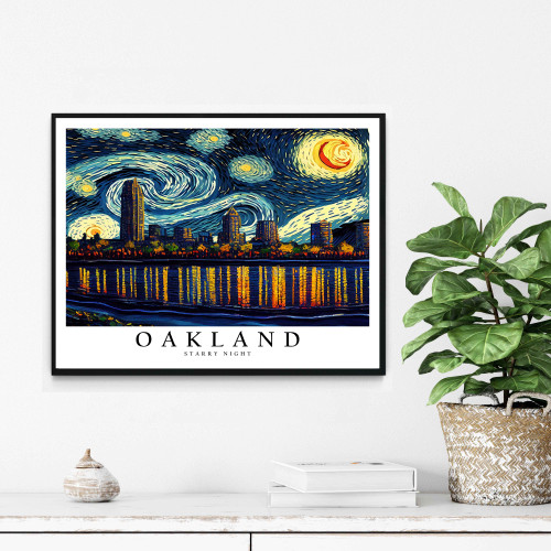 Van Gogh Starry Night Art Print Poster - Oakland