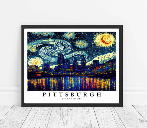 Van Gogh Starry Night Art Print Poster - Pittsburgh