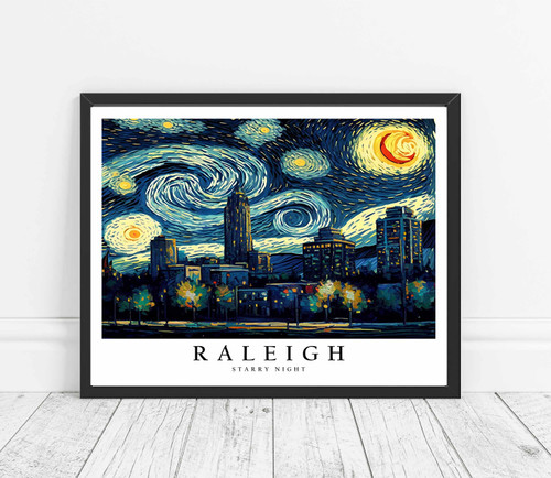 Van Gogh Starry Night Art Print Poster - Raleigh