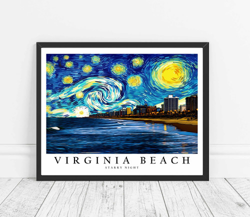 Van Gogh Starry Night Art Print Poster - Virginia Beach