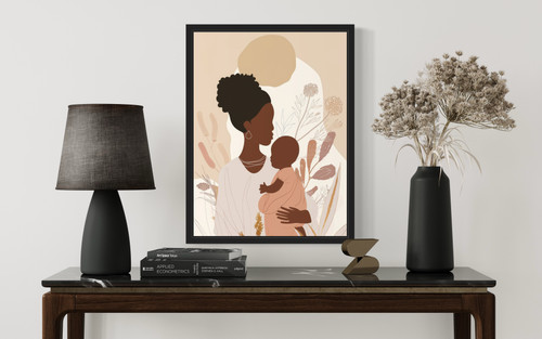 Female and Baby Art Print Poster