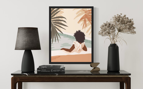 Female by Pool Art Print Poster