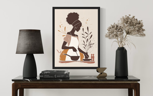 Female Cooking  Art Print Poster