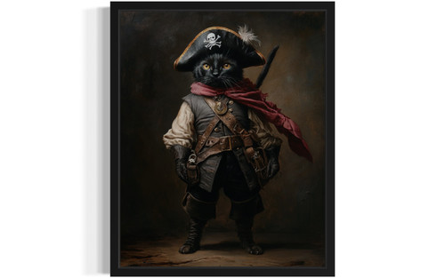 Pirate Cat Art Print Poster