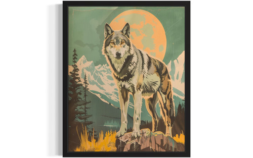 Canadian Gray Wolf Art Print  Poster