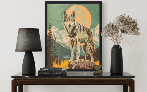 Canadian Gray Wolf Art Print  Poster