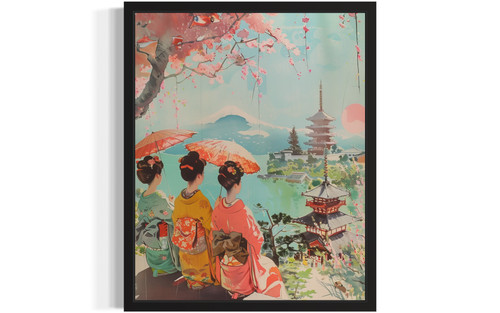 Geishas in Japan Art Print  Poster