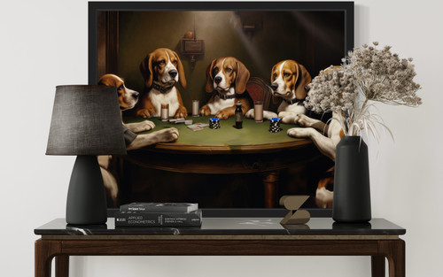 Beagles Cards Art Print Poster