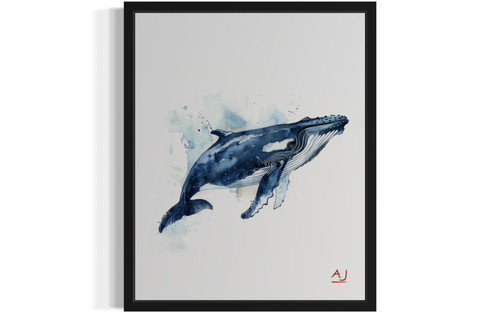 Humpback Whale Art Print Poster