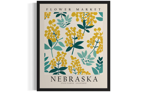 Nebraska State, Goldenrod Art Print Poster