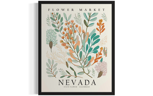 Nevada State, Sagebrush Art Print Poster