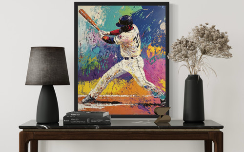 Baseball Player Art Print Poster