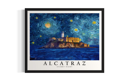 Alcatraz by Van Gogh Art Print Poster