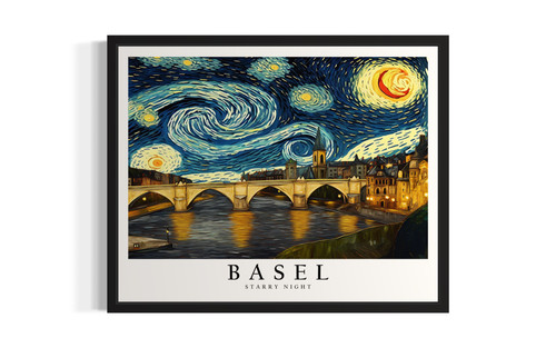 Basel as Van Gogh Art Print Poster