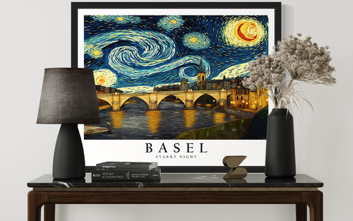 Basel as Van Gogh Art Print Poster