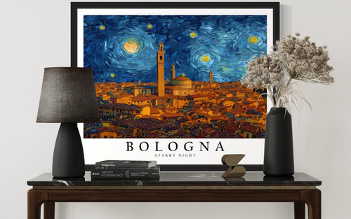 Bologna as Van Gogh Art Print Poster