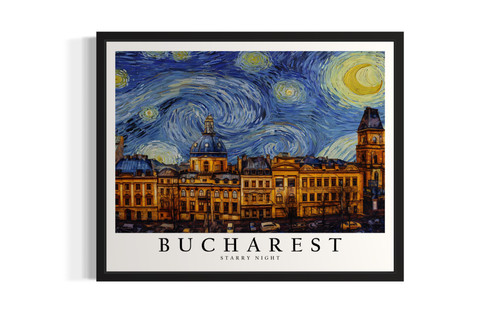 Bucharest as Van Gogh Art Print Poster