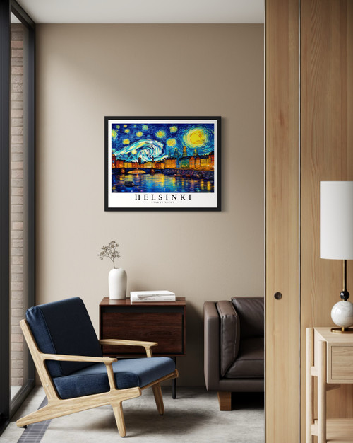 Helsinki as Van Gogh Art Print Poster