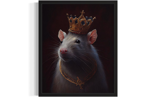Rat with Crown Art Print Poster