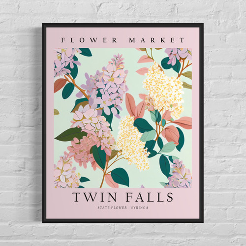 Twin Falls Idaho Flower Market Art Print Poster