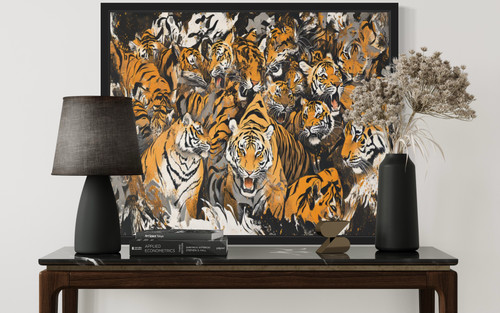Abstract Tigers Art Print Poster