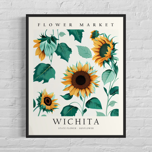 Wichita Kansas Flower Market Art Print Poster