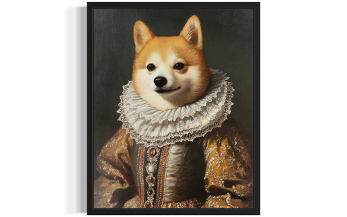 Akita Victorian Queen Art Print Poster