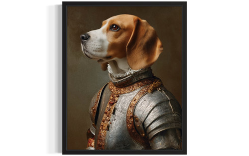 Beagle renaissance knight Art Print Poster