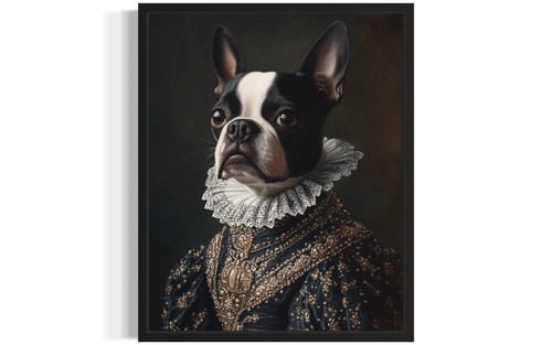 Boston Terrier Victorian Queen Art Print Poster