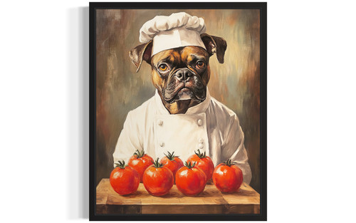 Boxer Chef Kitchen Art Print Poster