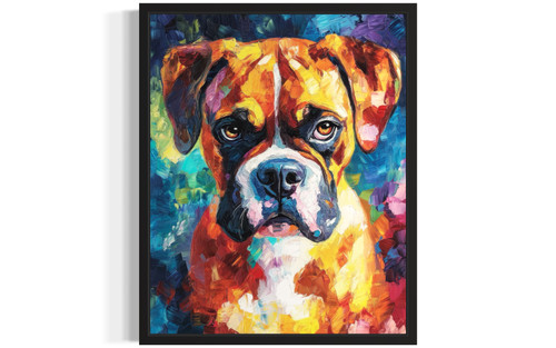 Boxer Colorful Abstract Art Print Poster