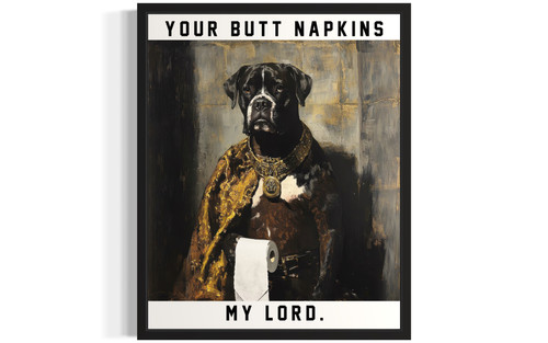 Boxer Gothic Bathroom Art Print Poster