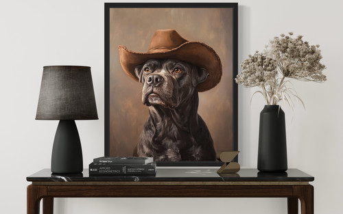 Cane Corso Cowboy Hat Art Print Poster