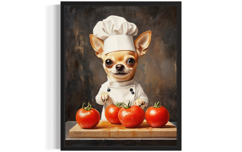 Chihuahua Chef Kitchen Art Print Poster