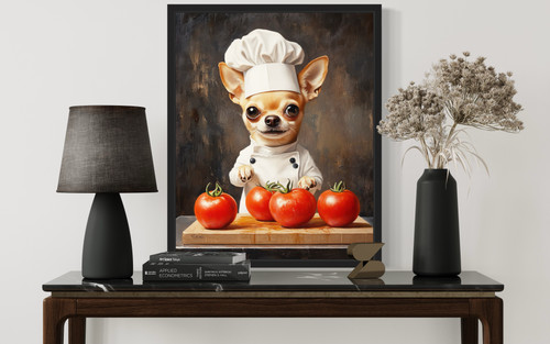 Chihuahua Chef Kitchen Art Print Poster