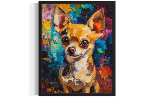 Chihuahua Colorful Abstract Art Print Poster